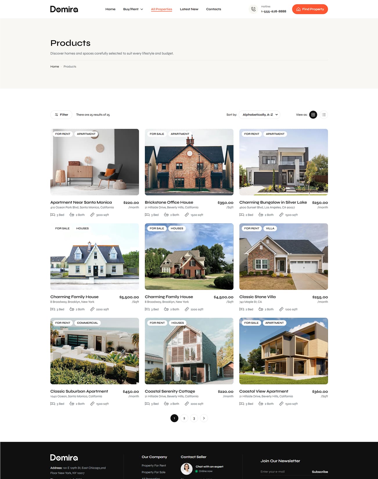 Domira Real Estate Shopify Theme screenshot